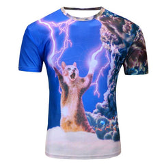 NEW 3D Lightning Cat T-Shirt