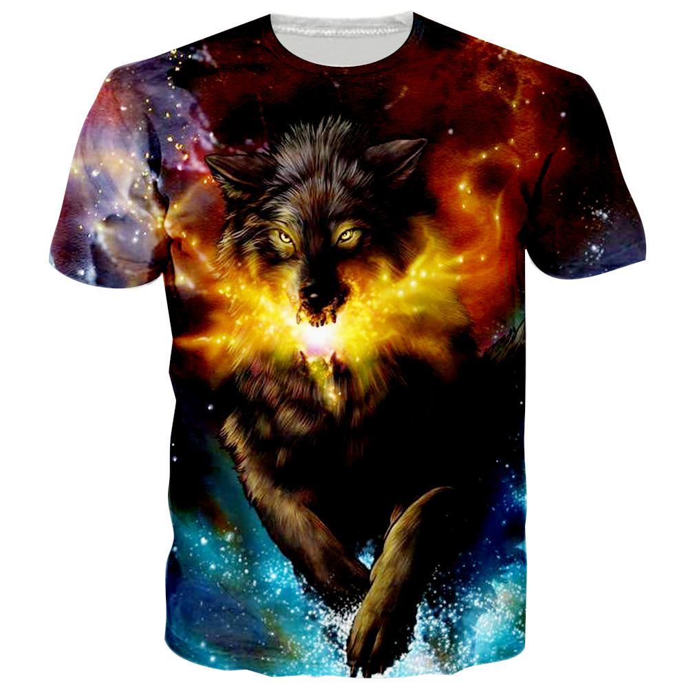Galactic Wolf 3D T-Shirt