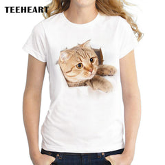 3D Cute Cat Women's T-Shirts
