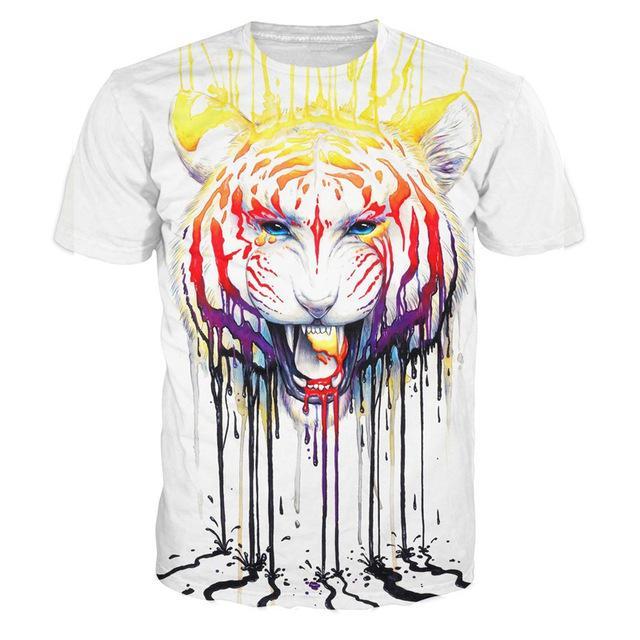 Paint Drip Tiger 3D T-Shirt