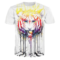 Paint Drip Tiger 3D T-Shirt